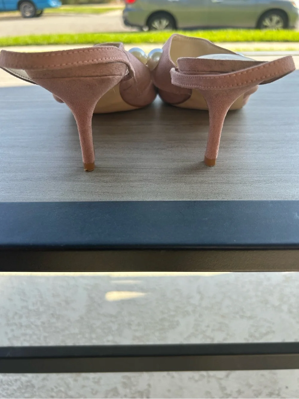 Nine West Ariene Pearl Detail Sling Back Low Heels Size 11